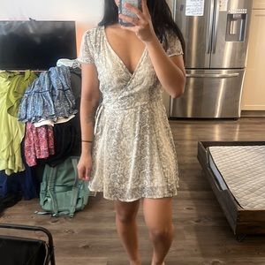 Mini wrap snakeskin dress